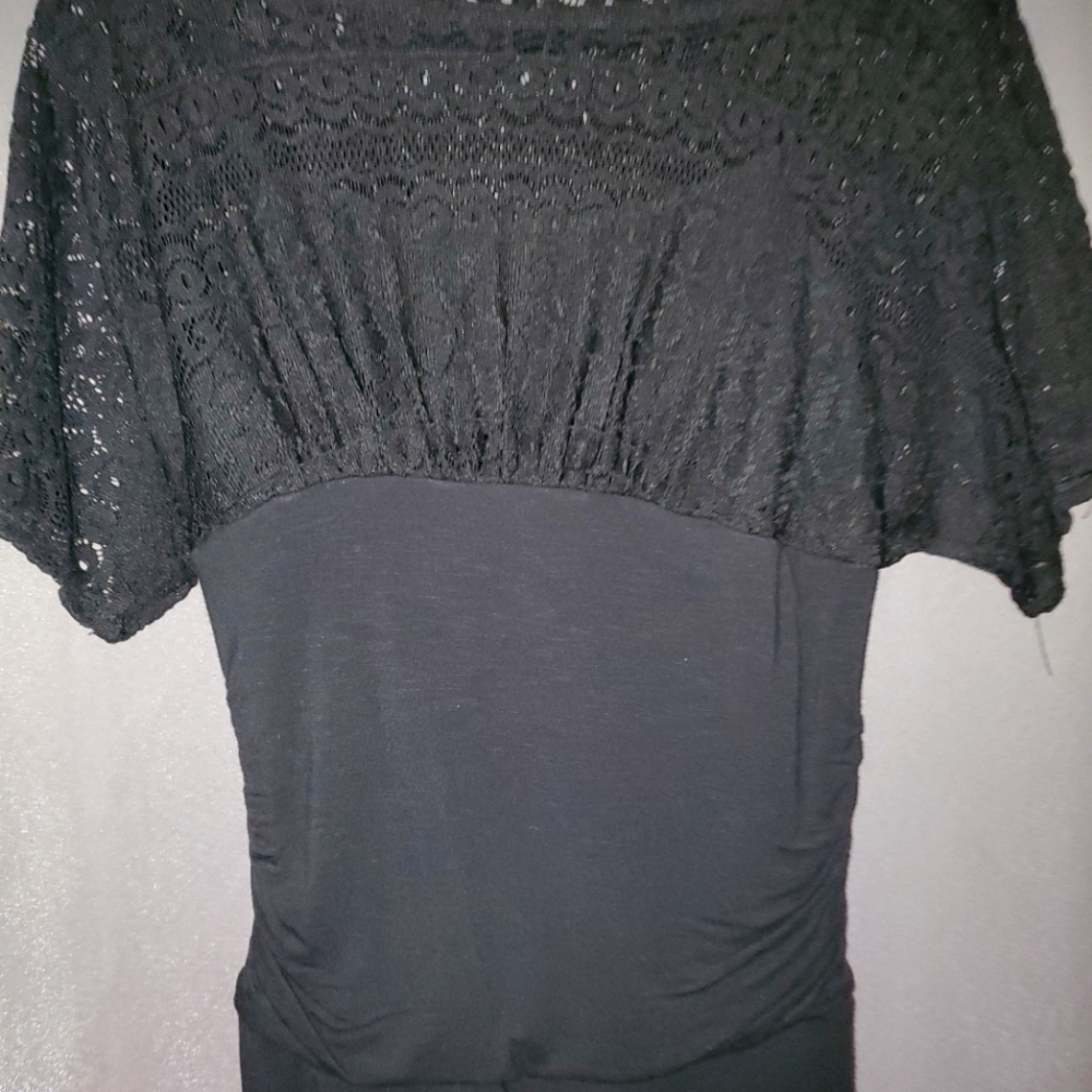 Black lace detailed top